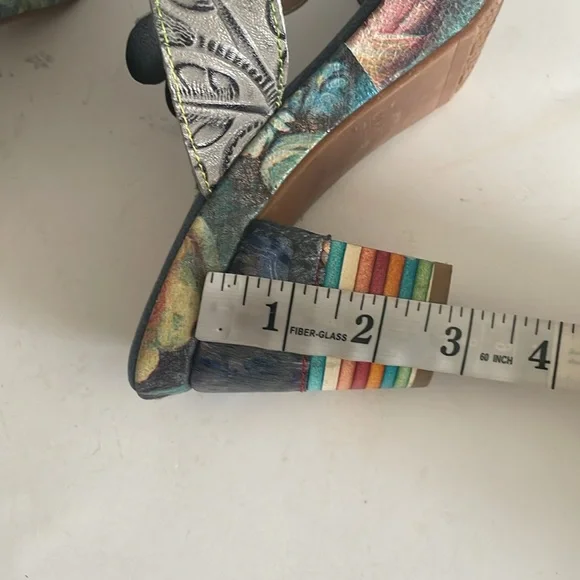 Spring Step Colorful Floral Heeled Sandals - Picture 10 of 10